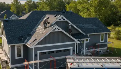 Professional roof repair and vinyl siding experts working in San Antonio, TX home exterior renovation