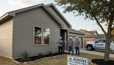 Vinyl siding installation on home exterior in San Antonio TX by local siding contractors
