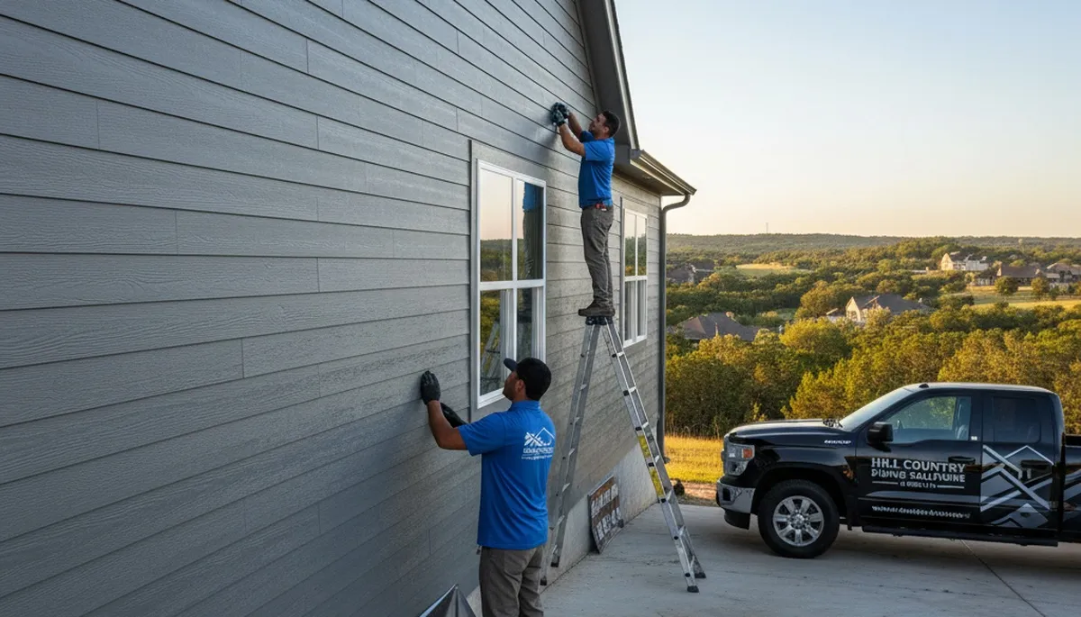 Professional vinyl siding installation on residential home in San Antonio, TX