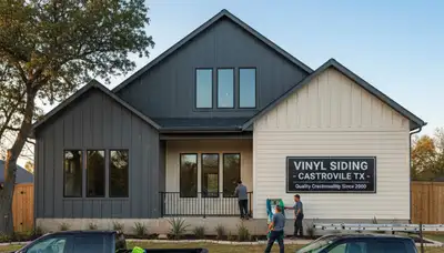 Professional vinyl siding installation on home exterior in San Antonio, TX