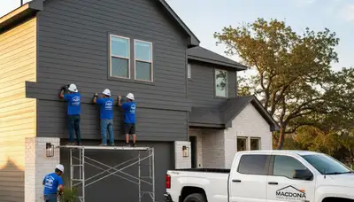 Professional vinyl siding installation on home exterior in San Antonio TX