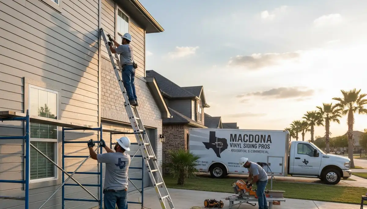 Professional vinyl siding installation on residential home in San Antonio, TX