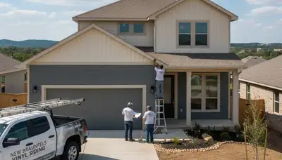 Professional vinyl siding installation on home exterior in San Antonio, TX